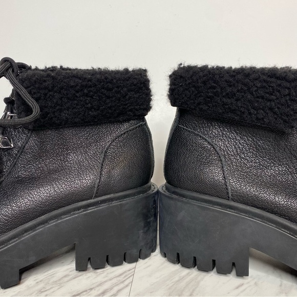 New! Kelsi Dagger Brooklyn Faux Fur Lace Up Black Boot 8 - Picture 8 of 14